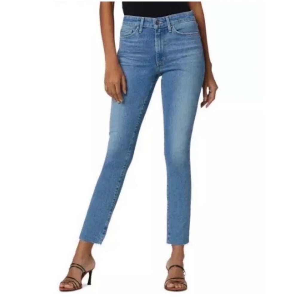 Joe’s Jeans High Rise Straight Leg Raw Hem Viola Light Wash Denim